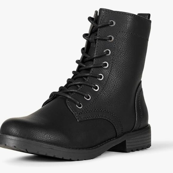 EUC black lace up combat boots, women's size 7 - Picture 2 of 3